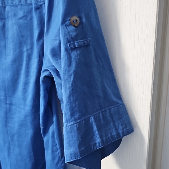 Chico's Vibrant Blue Cotton Blouse - Picture 4 of 4